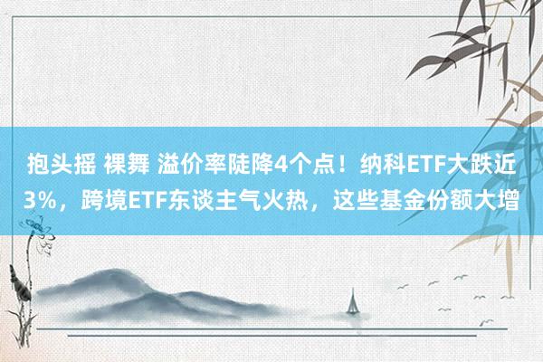 抱头摇 裸舞 溢价率陡降4个点！纳科ETF大跌近3%，跨境ETF东谈主气火热，这些基金份额大增