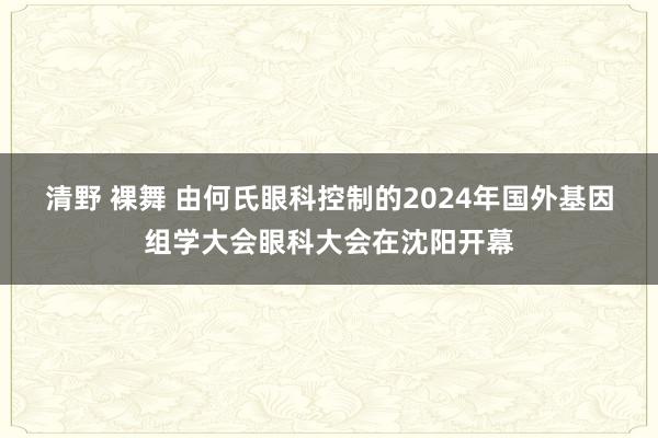 清野 裸舞 由何氏眼科控制的2024年国外基因组学大会眼科大会在沈阳开幕