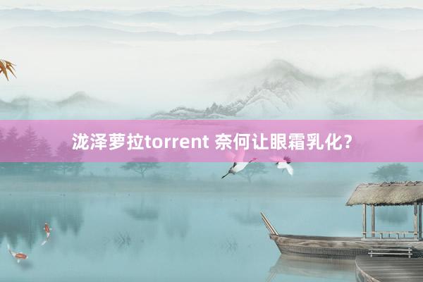 泷泽萝拉torrent 奈何让眼霜乳化？