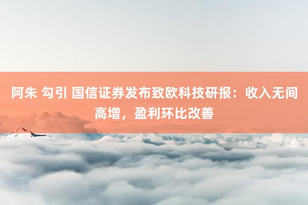 阿朱 勾引 国信证券发布致欧科技研报：收入无间高增，盈利环比改善